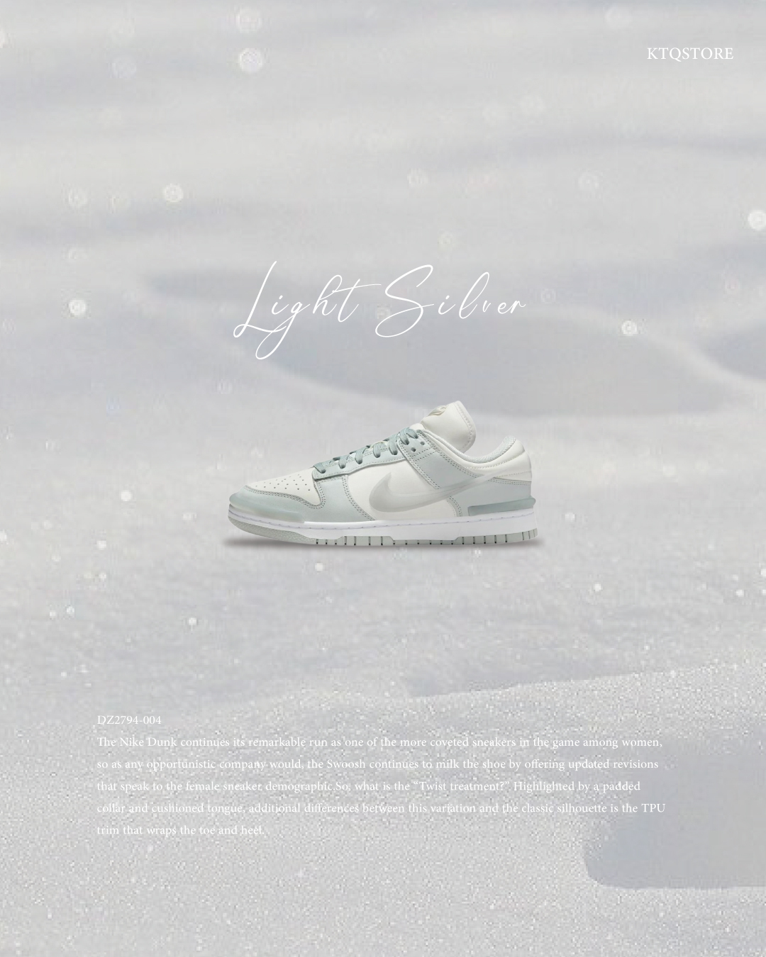 KTQ STORE ‧ NIKE DUNK LOW TWIST 'LIGHT SILVER' 灰白  飛勾 小AMBUSH DZ2794-004