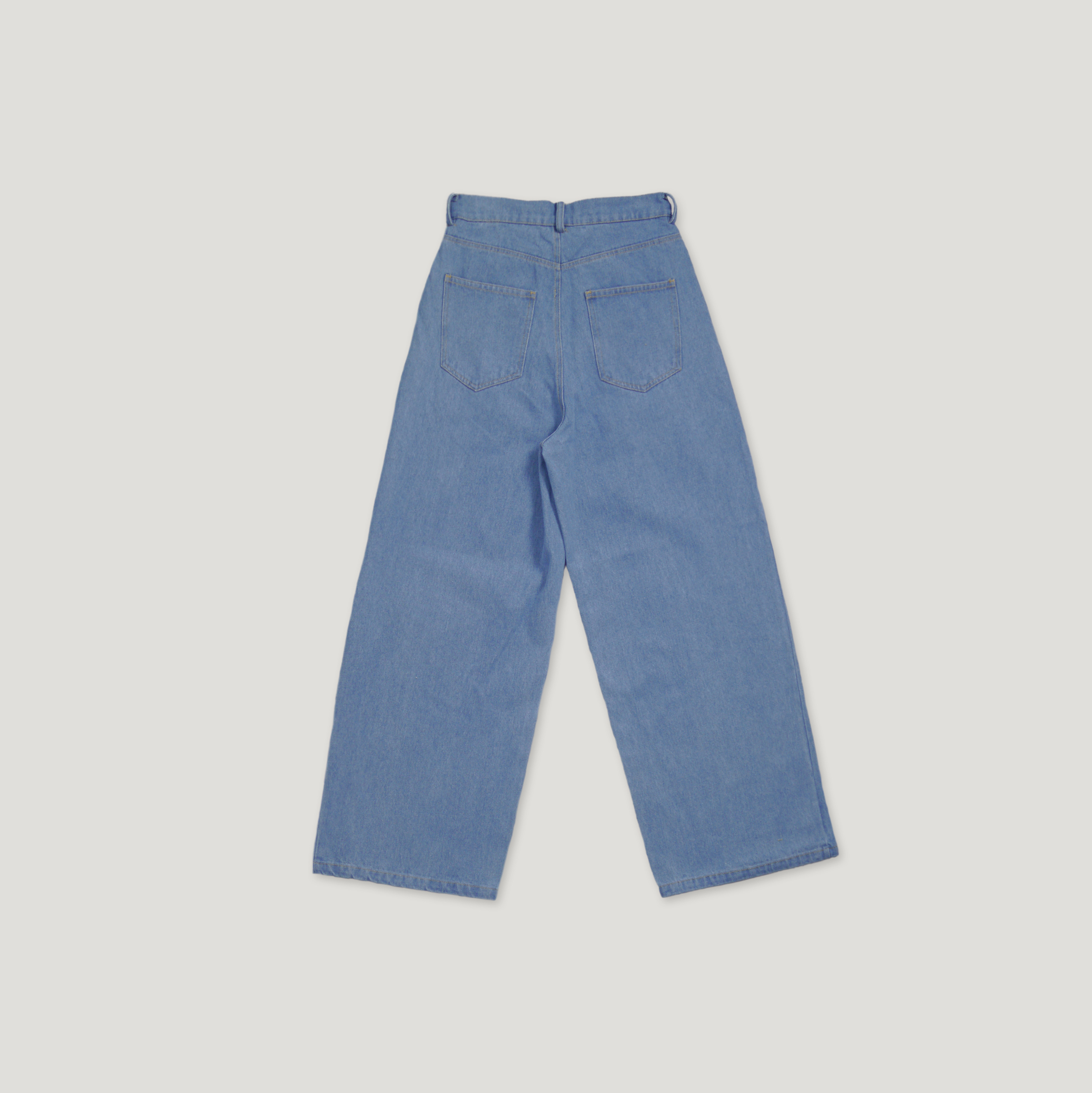 J.P.L. 高腰壓褶丹寧寬褲