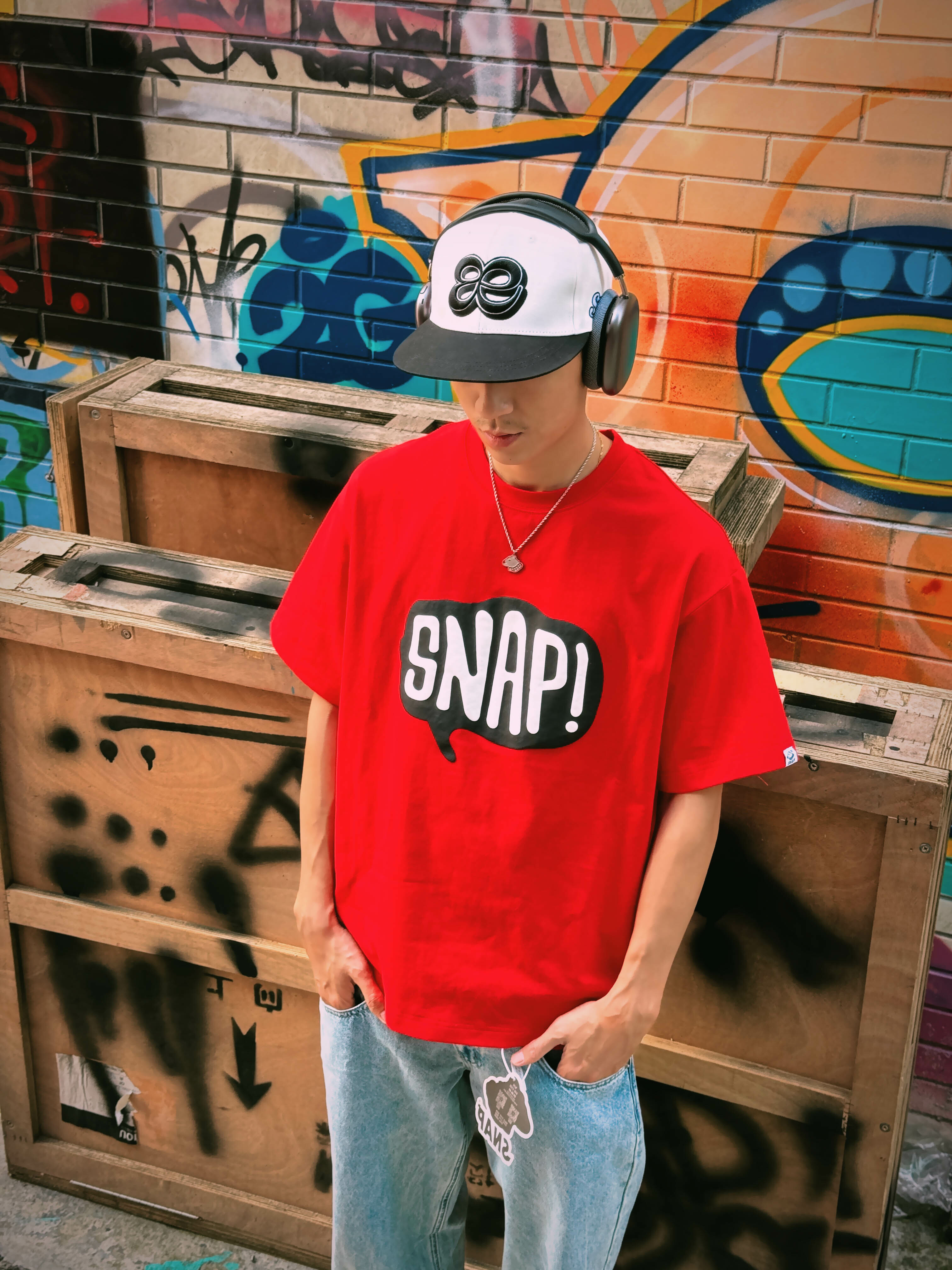 OHSNAP / 發泡 Logo Tee - 黑色, 紅色 ,藍色