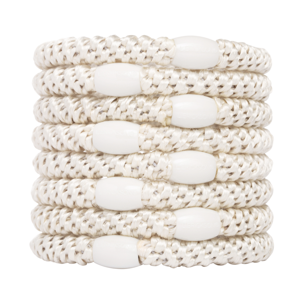 L. ERICKSON 彈力髮圈8入-粗版〈象牙白〉