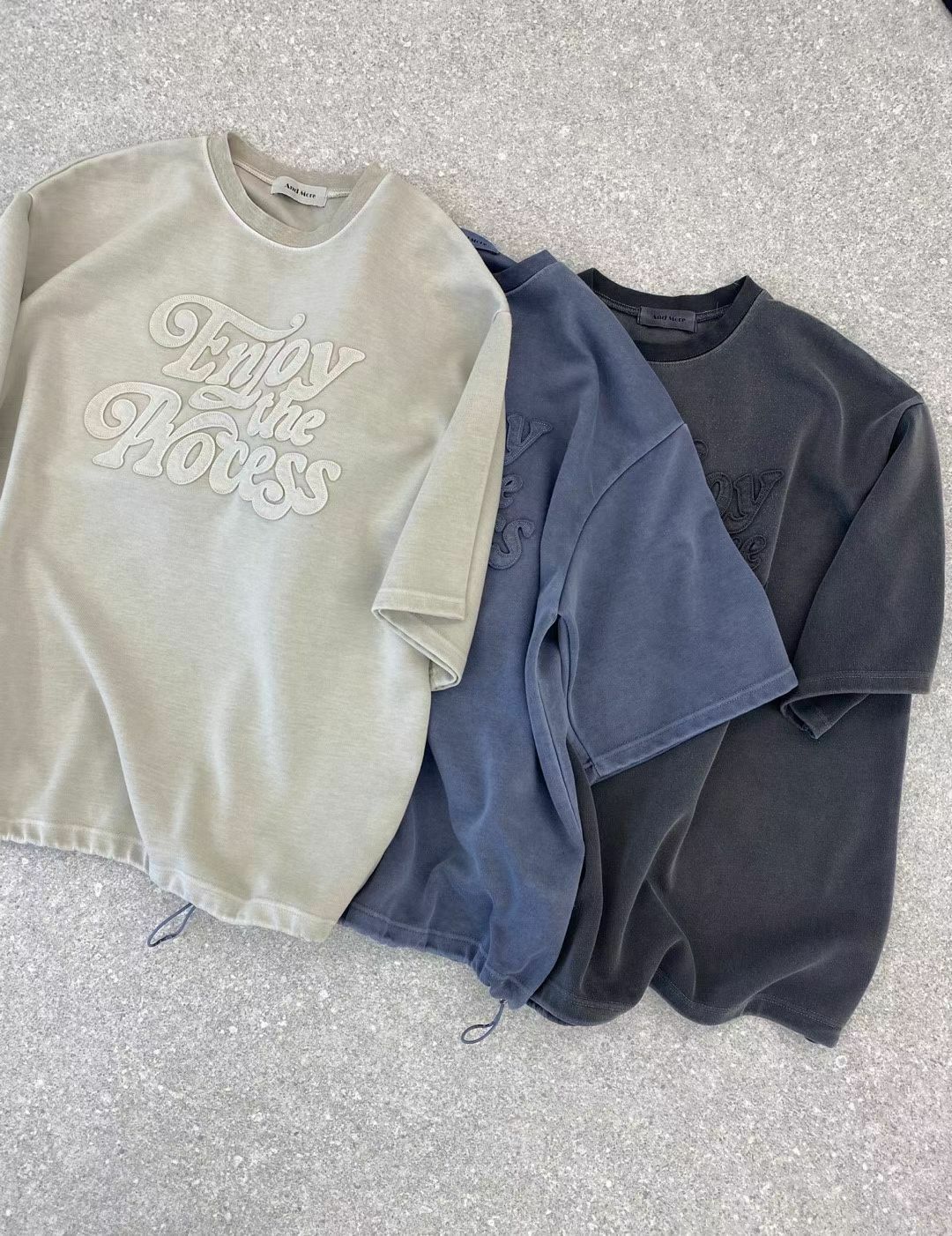 洗水英文字短袖Tee And More-045T