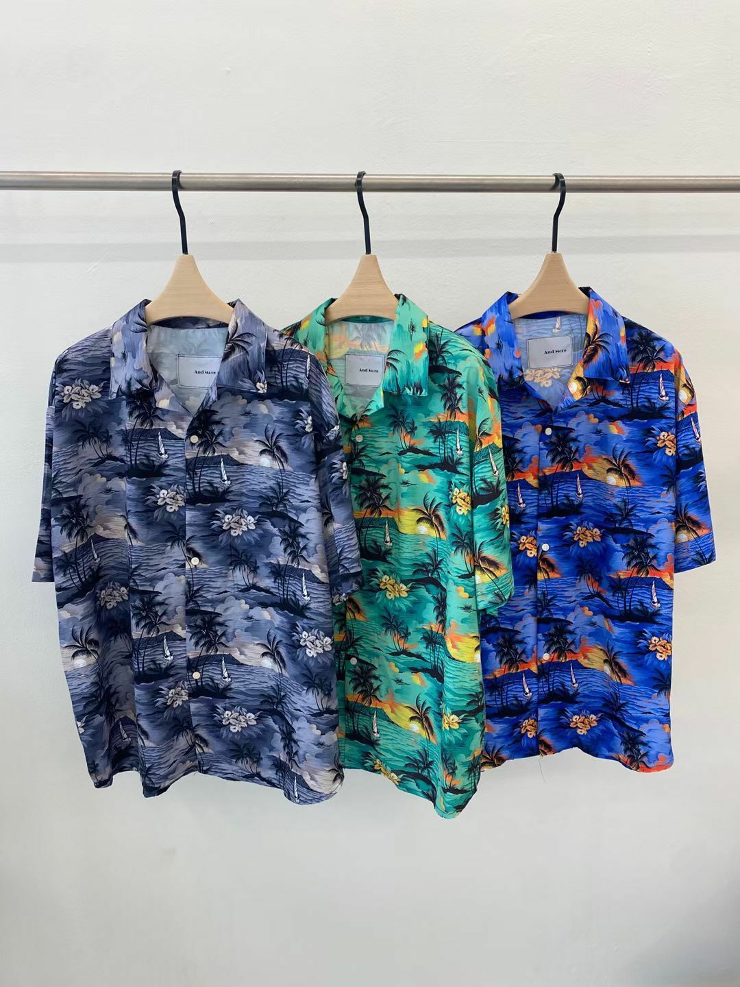 風景圖案短袖恤衫 And More-047S