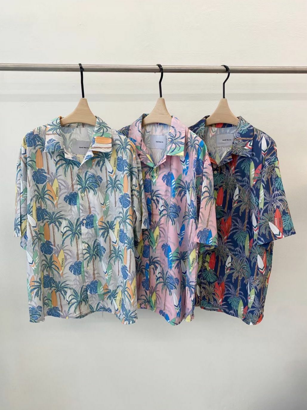 椰樹圖案短袖恤衫 And More-048S