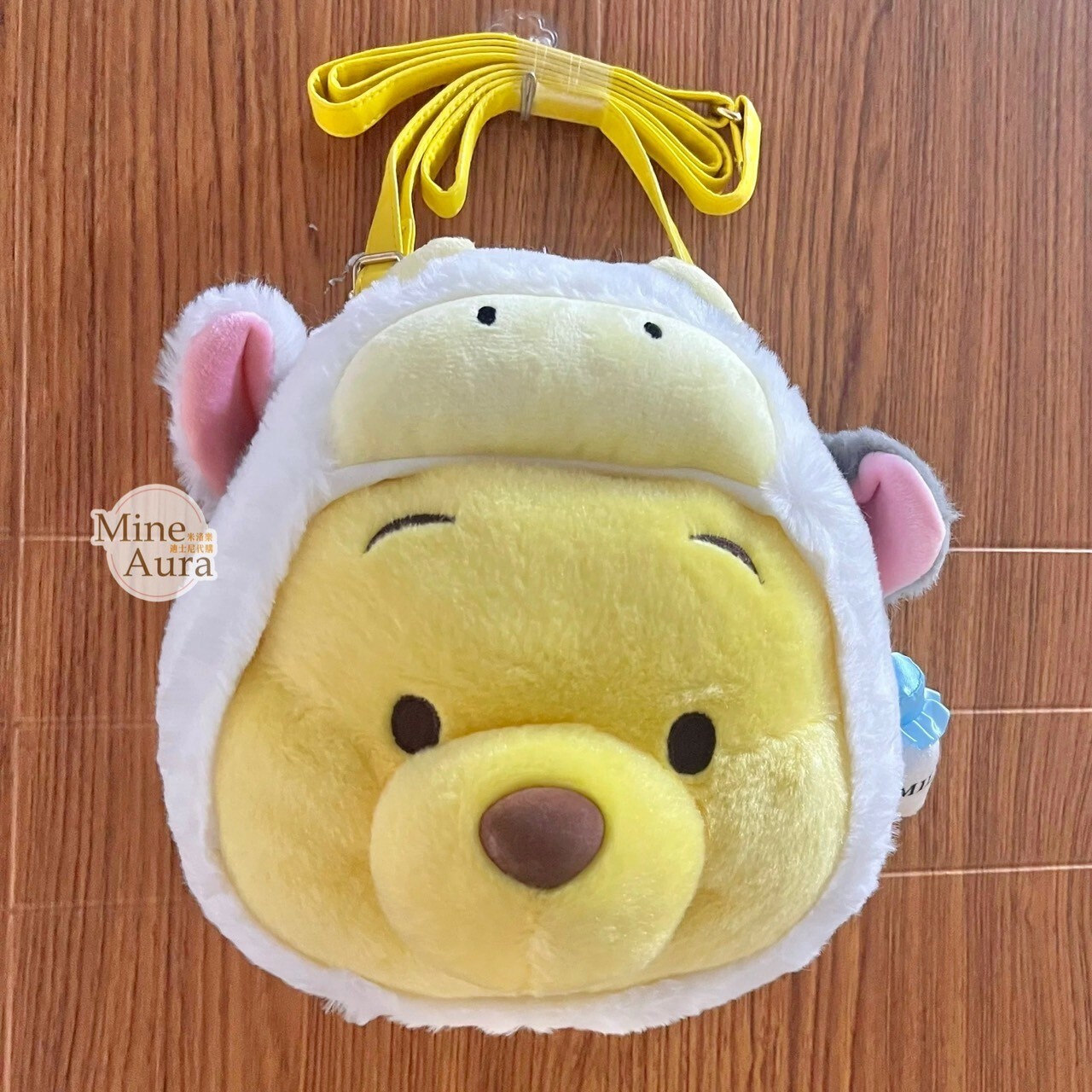 (限時特價) 小熊維尼 Winnie the Pooh 乳牛裝 大頭造型 斜背 小包 -上海迪士尼樂園
