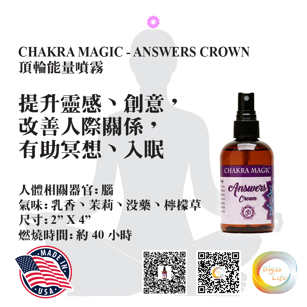 Coventry Creations   - Chakra Magic 頂輪能量噴霧 Answers