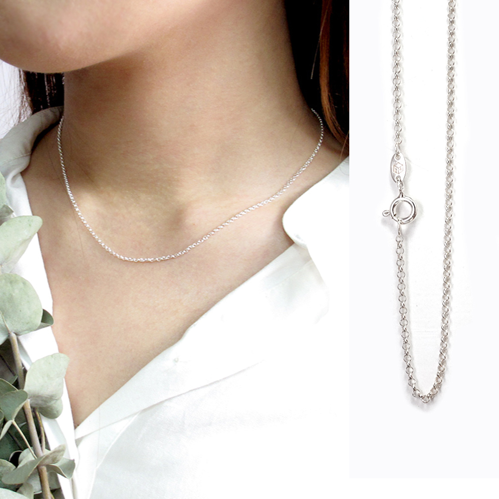 細緻小圓鍊(1.7mm細鍊) 16吋 18吋 925純銀項鍊 搭配鍊 女生銀鍊