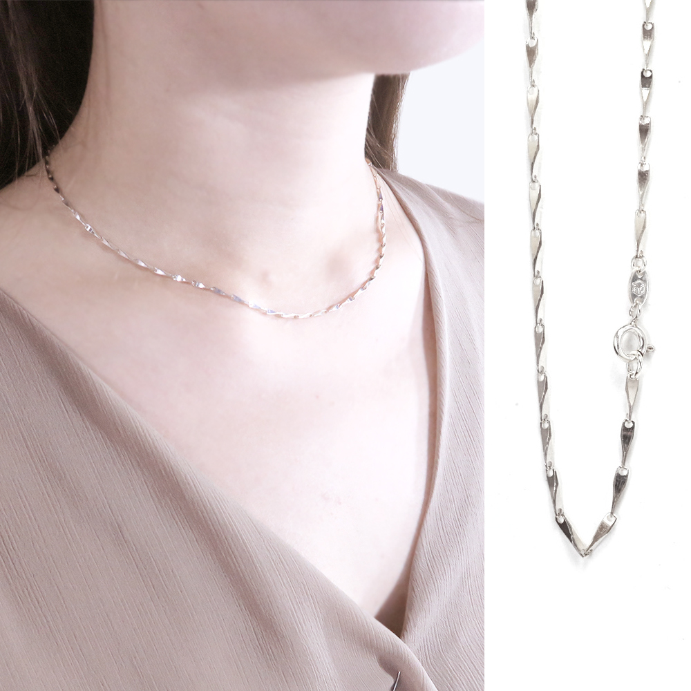 細緻小瓜子鍊(1.8mm中細鍊) 925純銀 女生項鍊 客製長度銀鍊