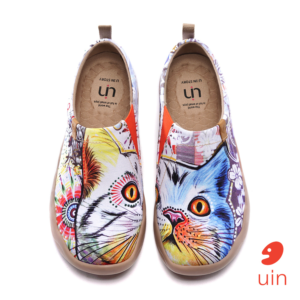 【 Uin 】西班牙原創設計 | 彩虹貓咪 女鞋 彩繪鞋 休閒鞋 懶人鞋