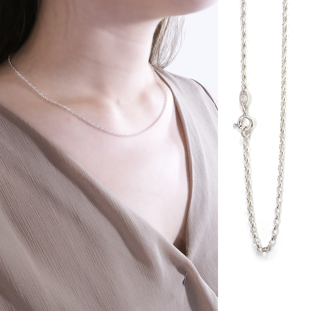 經典小橢圓鍊(1.8mm細鍊) 925純銀 女生項鍊 客製長度銀鍊