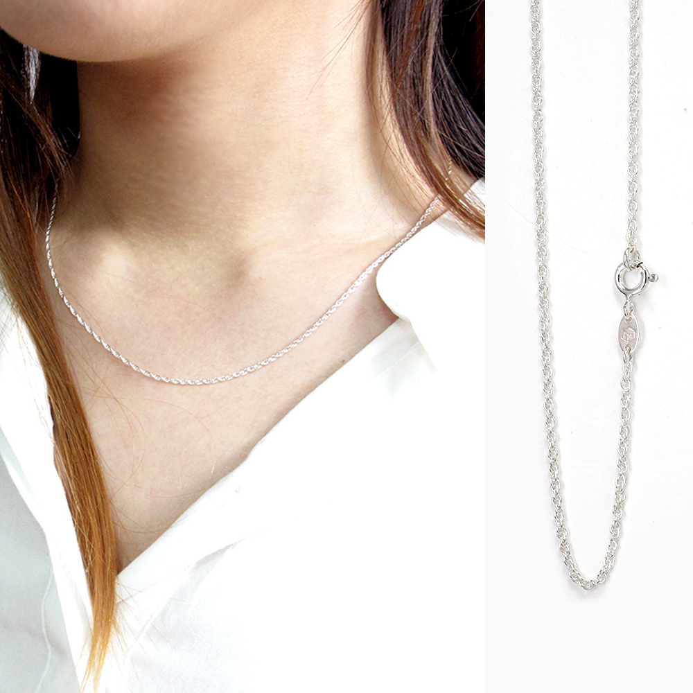 雙扣圓圈鍊(1.6mm細鍊) 925純銀鍊 客製長度 訂製項鍊 女生項鍊