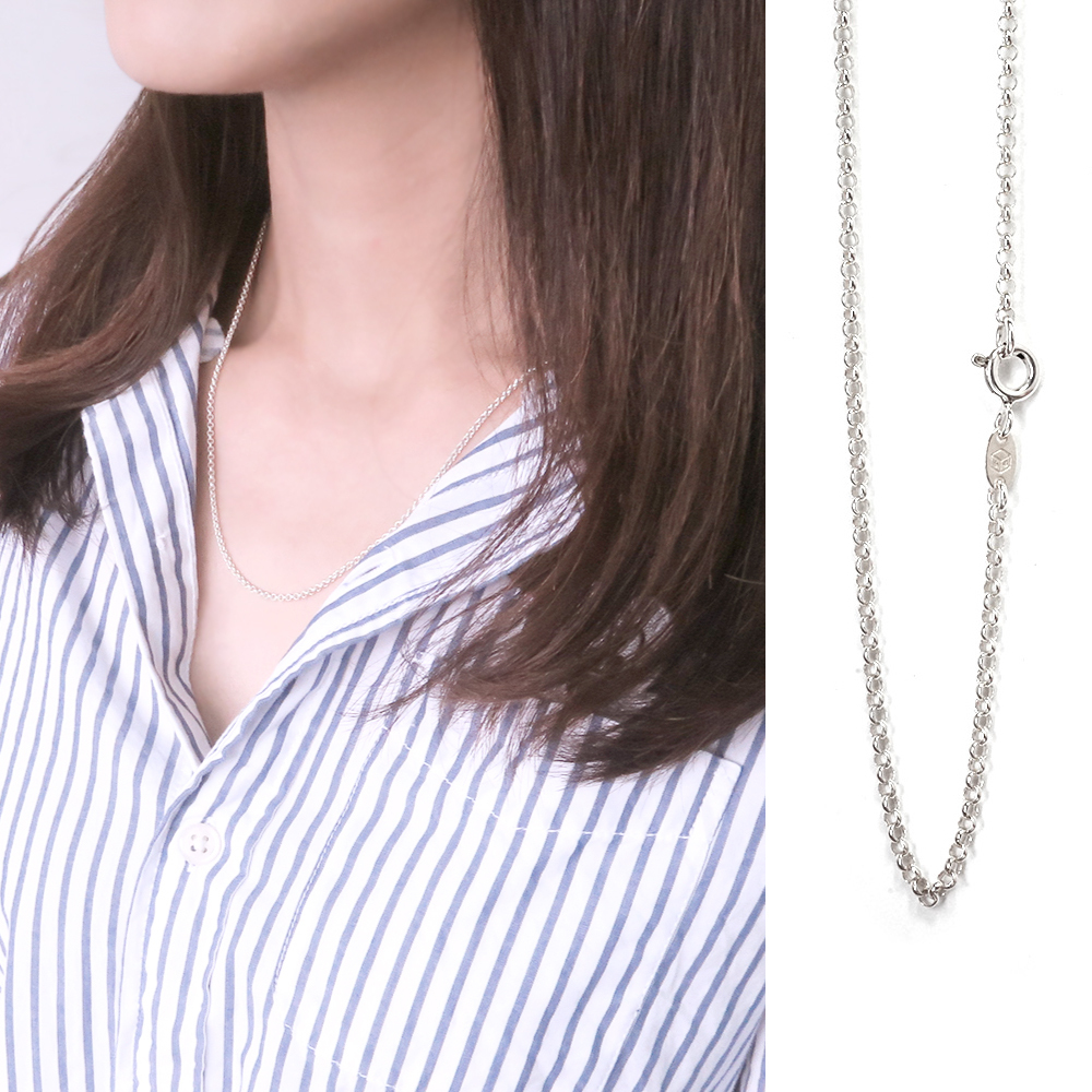 極簡小圓鍊(2.0mm中細鍊) 925純銀 女生項鍊 客製長度銀鍊