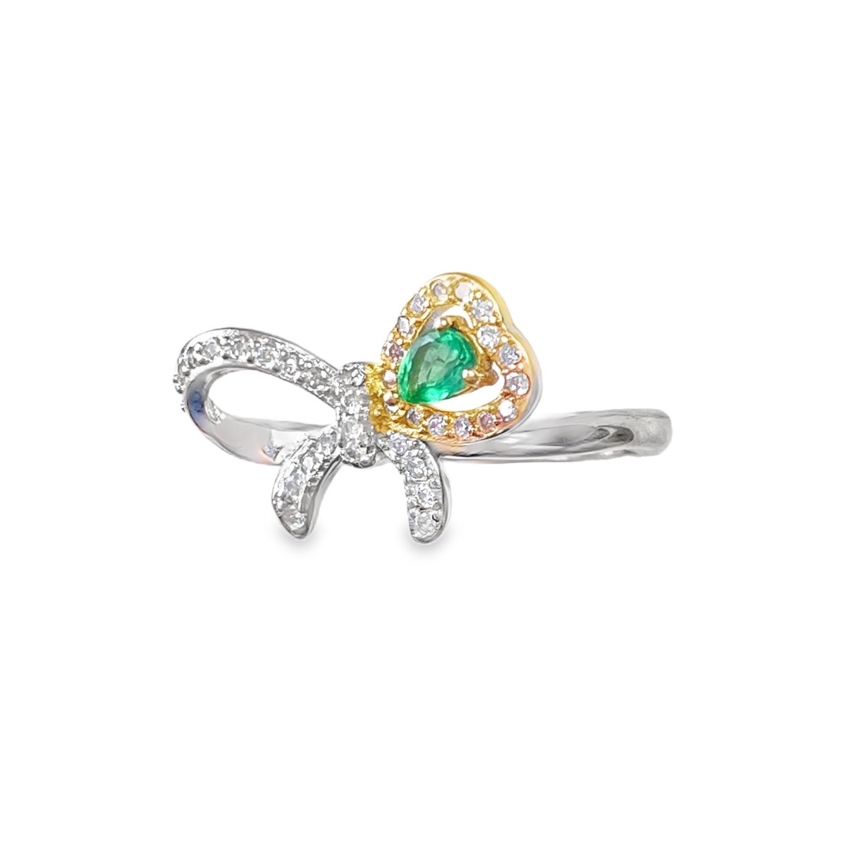 T196祖母綠大蝴蝶戒指