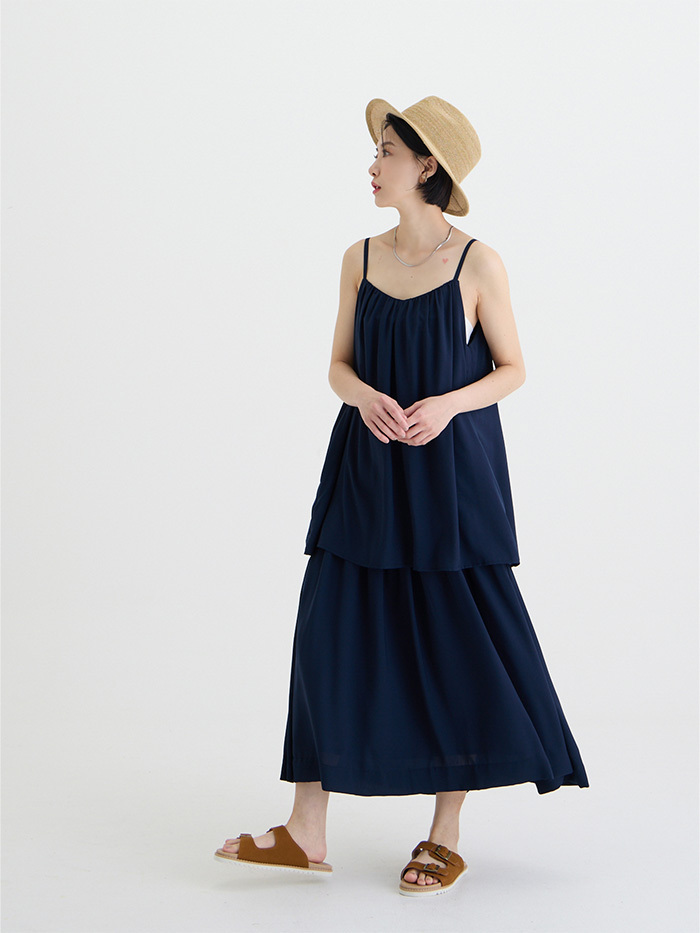 Aurora柔光雙層洋裝-薄海