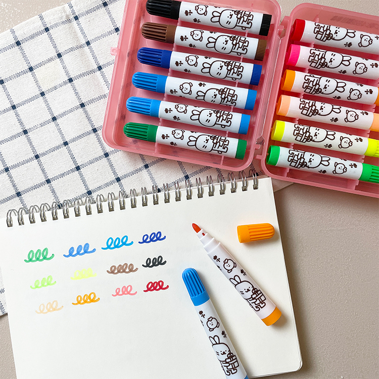 【PENROTE筆樂】萌萌派對12色可水洗彩色筆