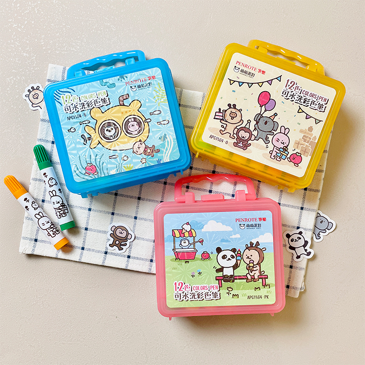 【PENROTE筆樂】萌萌派對12色可水洗彩色筆