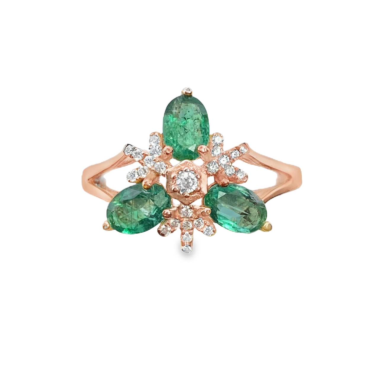 T656雪花祖母綠戒指