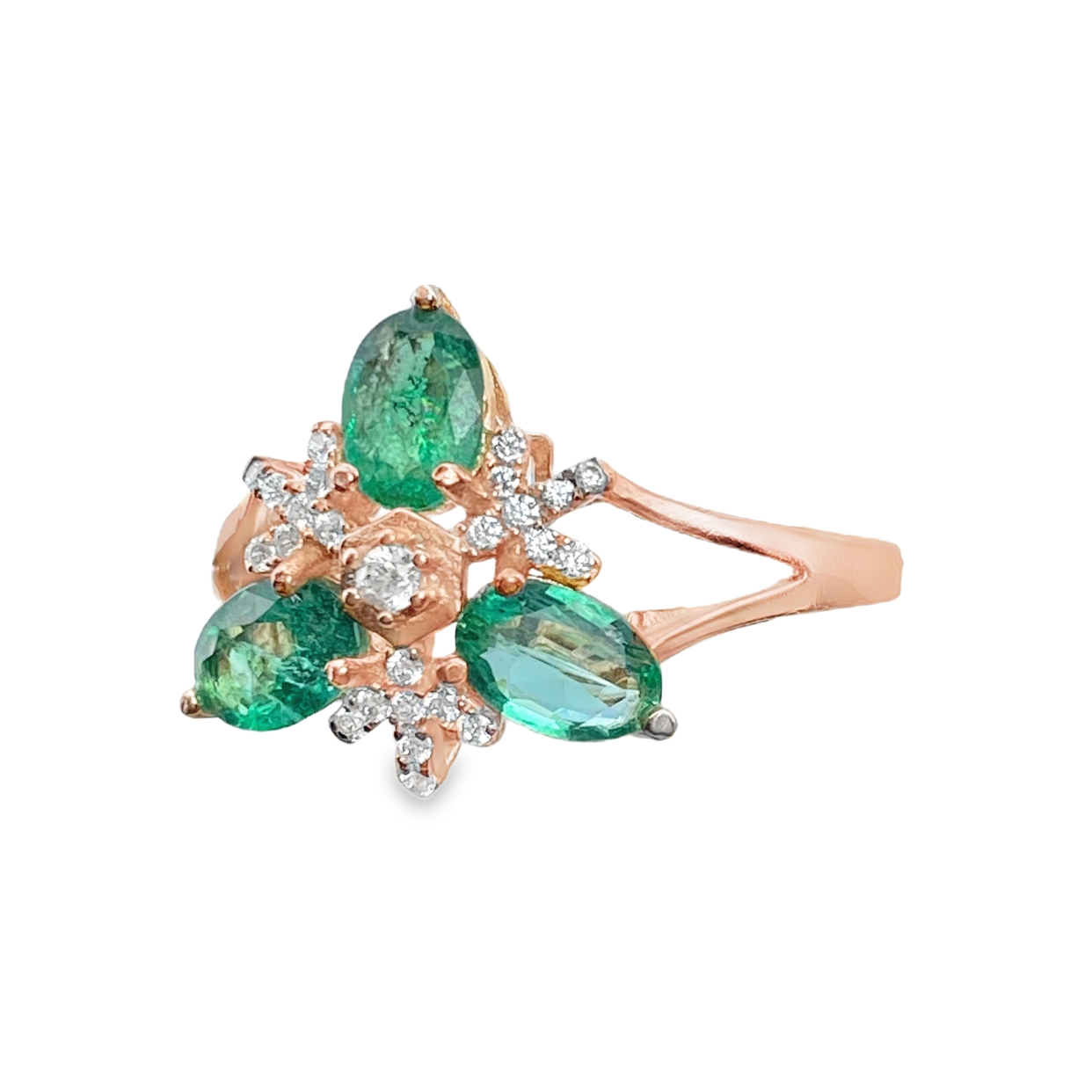 T656雪花祖母綠戒指