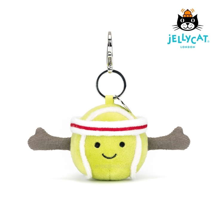 【樂森藥局】英國 Jellycat Sports Tennis Ball Bag Charm 趣味網球吊飾、鑰匙圈