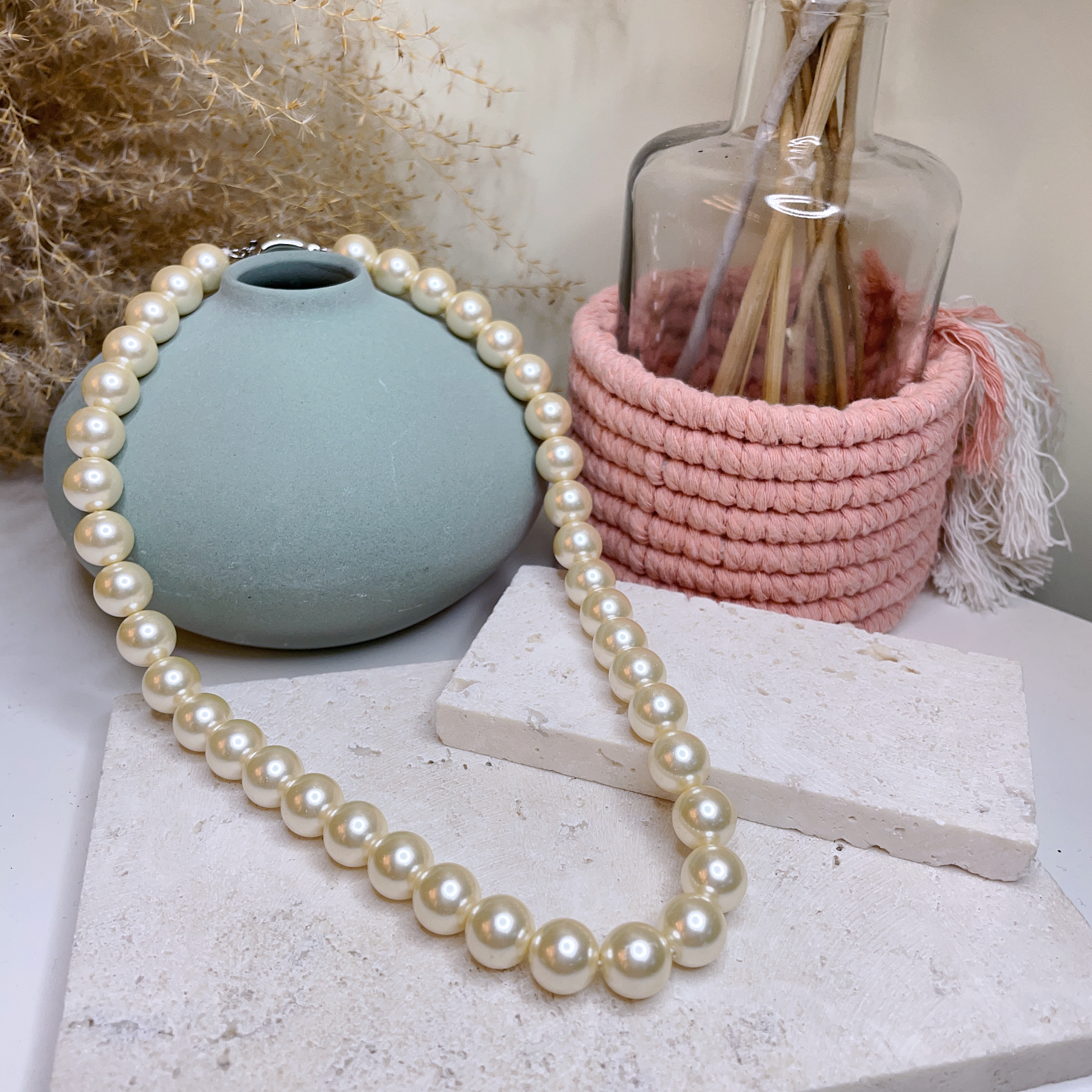 黃貝珠頸鏈 (41cm)