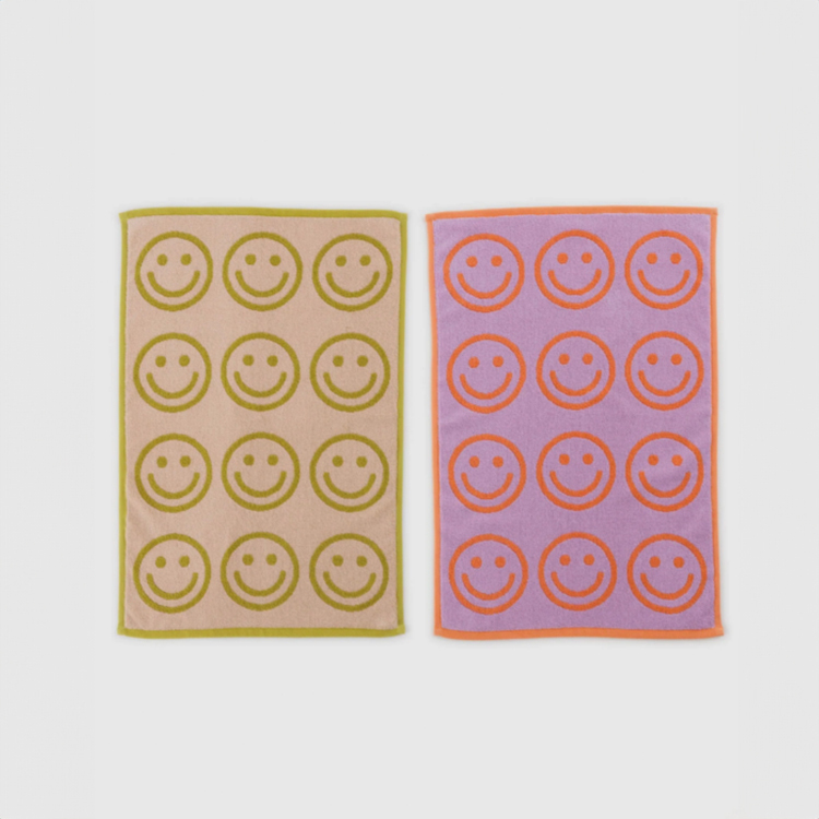 美國 BAGGU 雙面毛巾 兩入組 笑笑臉