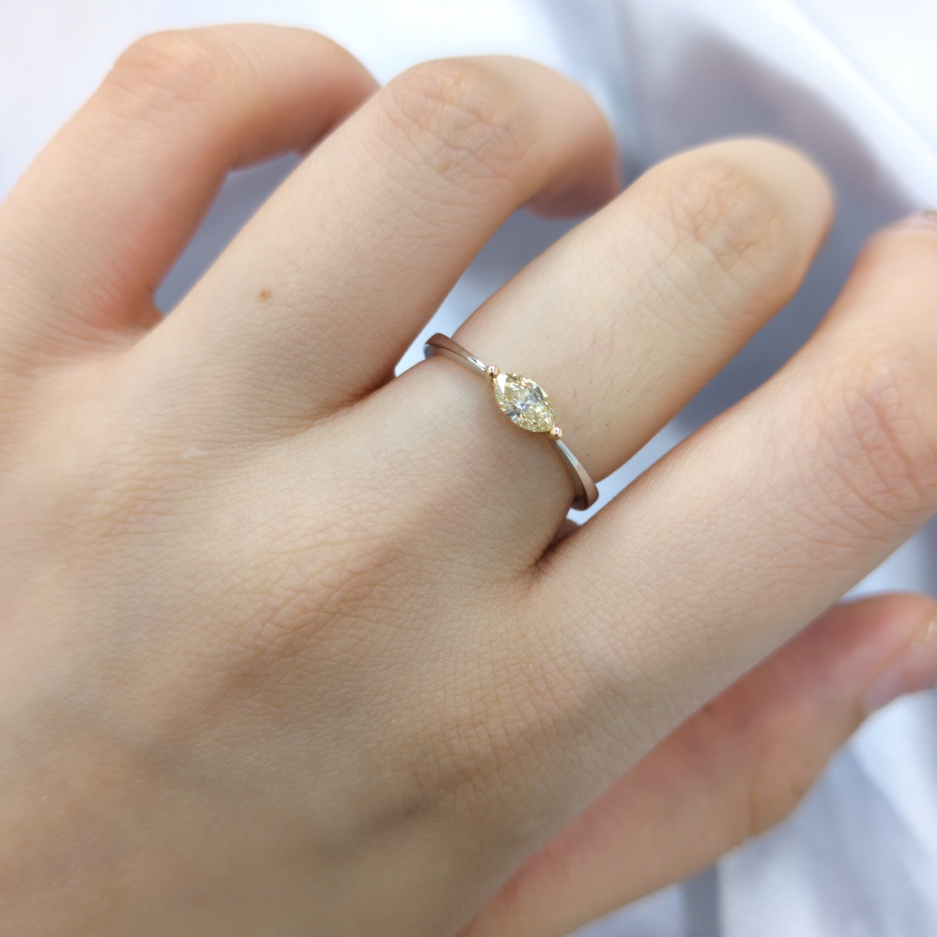 全新18K金【單粒25份彩黃鑽】 戒指