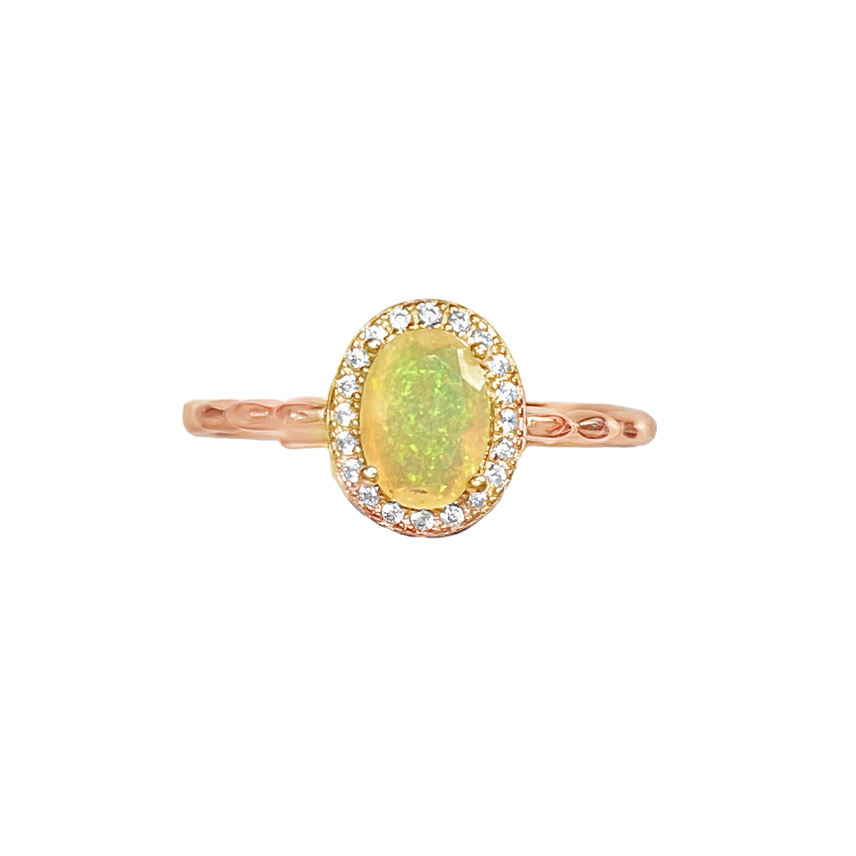 T256黃色流沙玫瑰金戒指