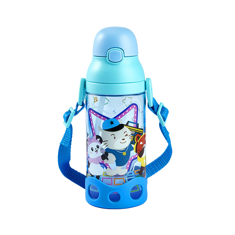 Whiskers and Friends Water Bottle with Shoulder Strap