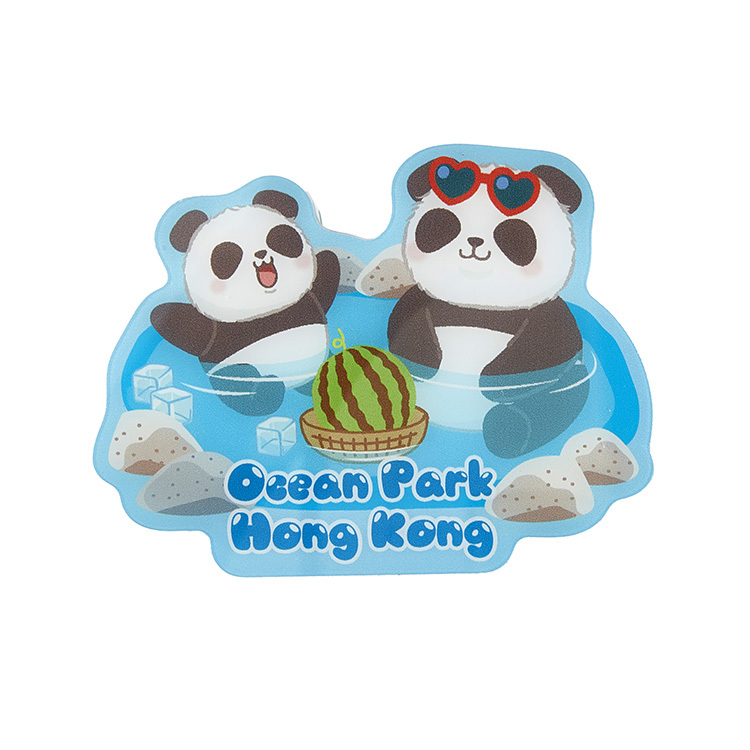 Parent & Child Panda with Hot Spring Acrylic Magnet