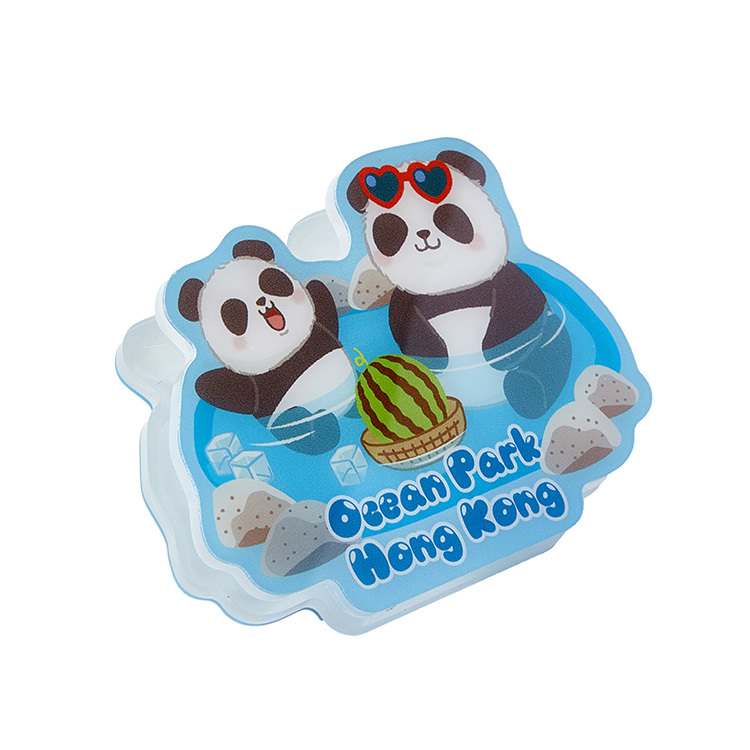 Parent & Child Panda with Hot Spring Acrylic Magnet