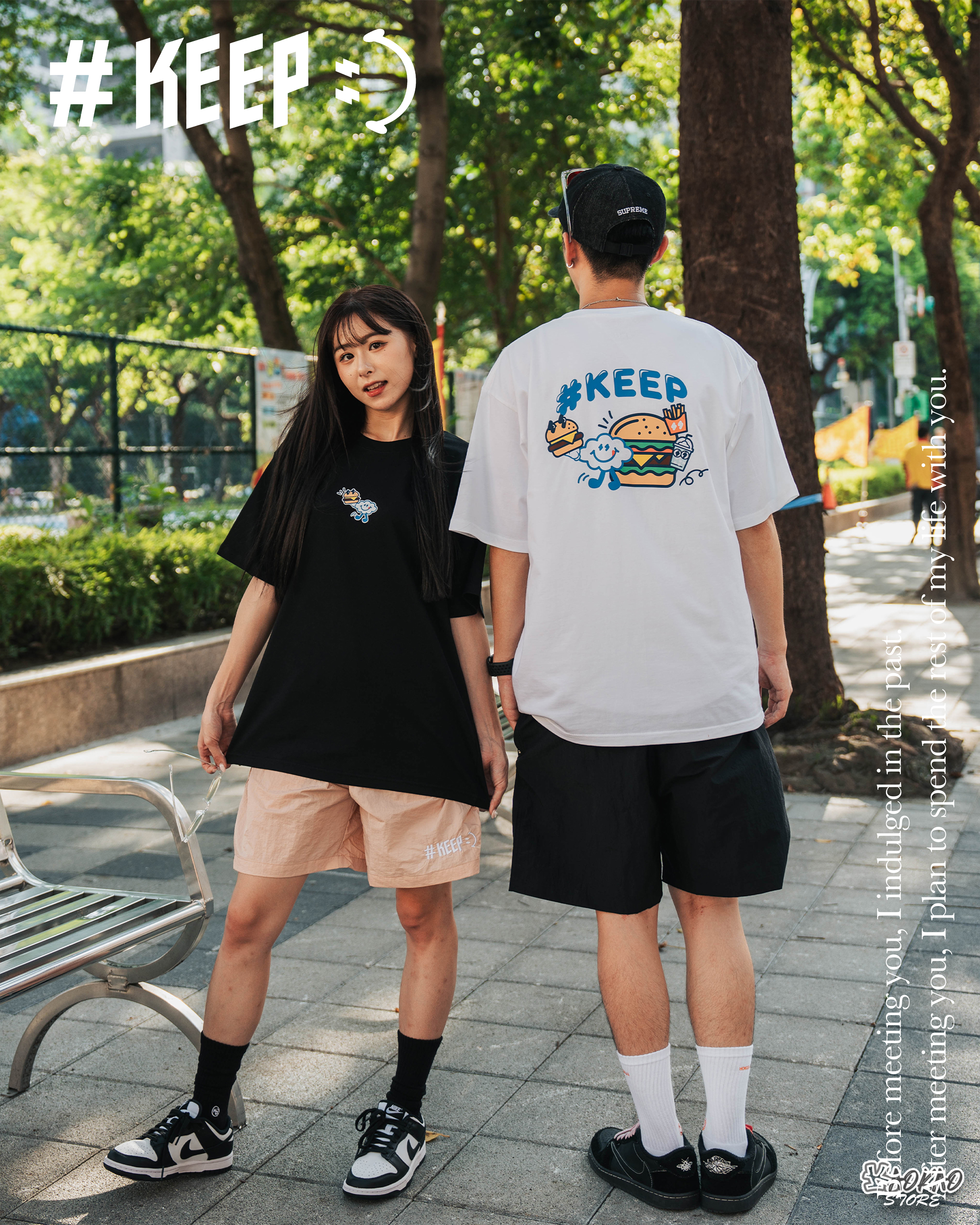 #KEEP HAMBURGER YAMMY TEE 漢堡1號餐 印花短T【KS225】