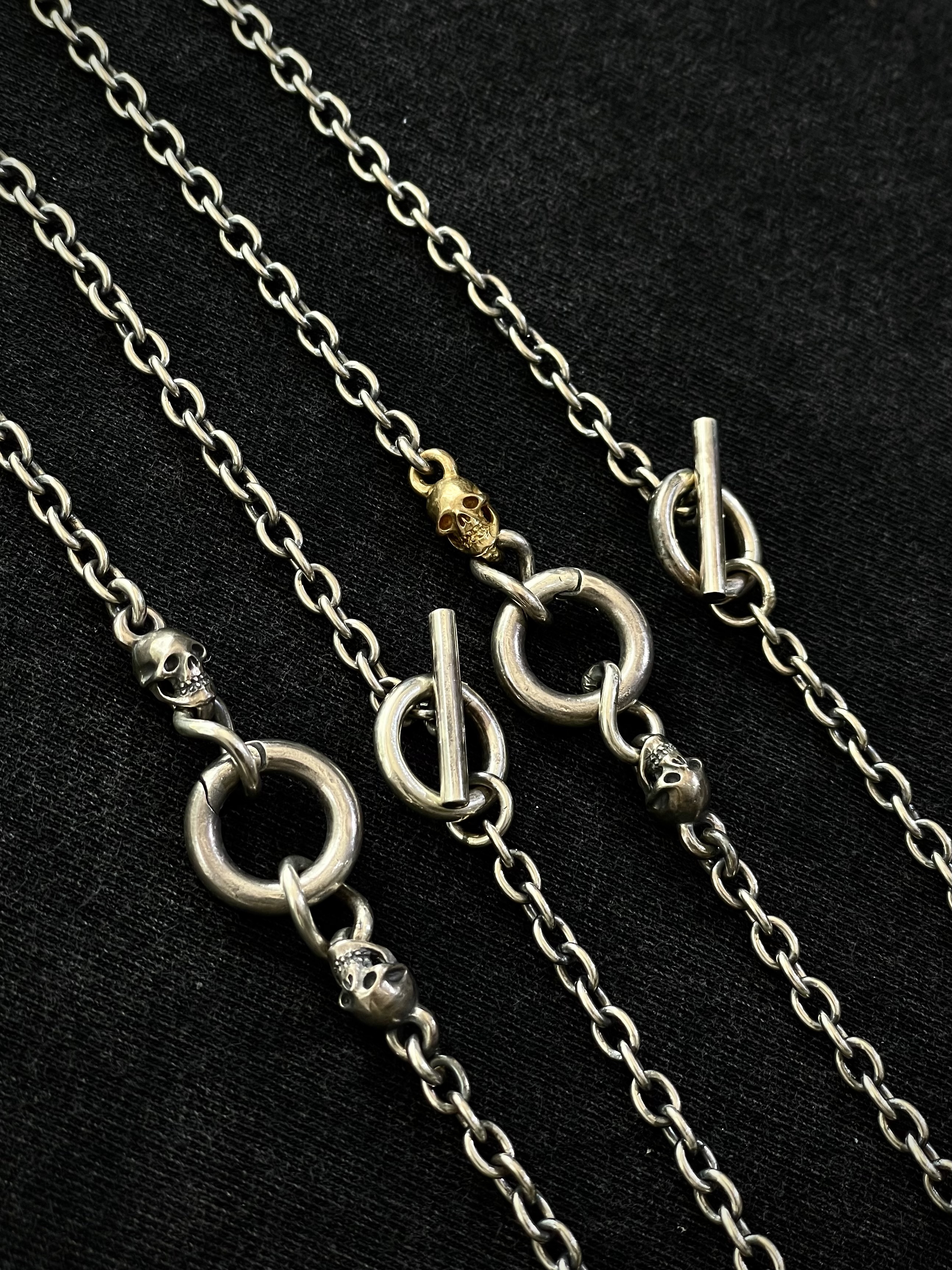 SE-1251/SE-1252 2 skulls w/1.3mm beans chain/spring ring