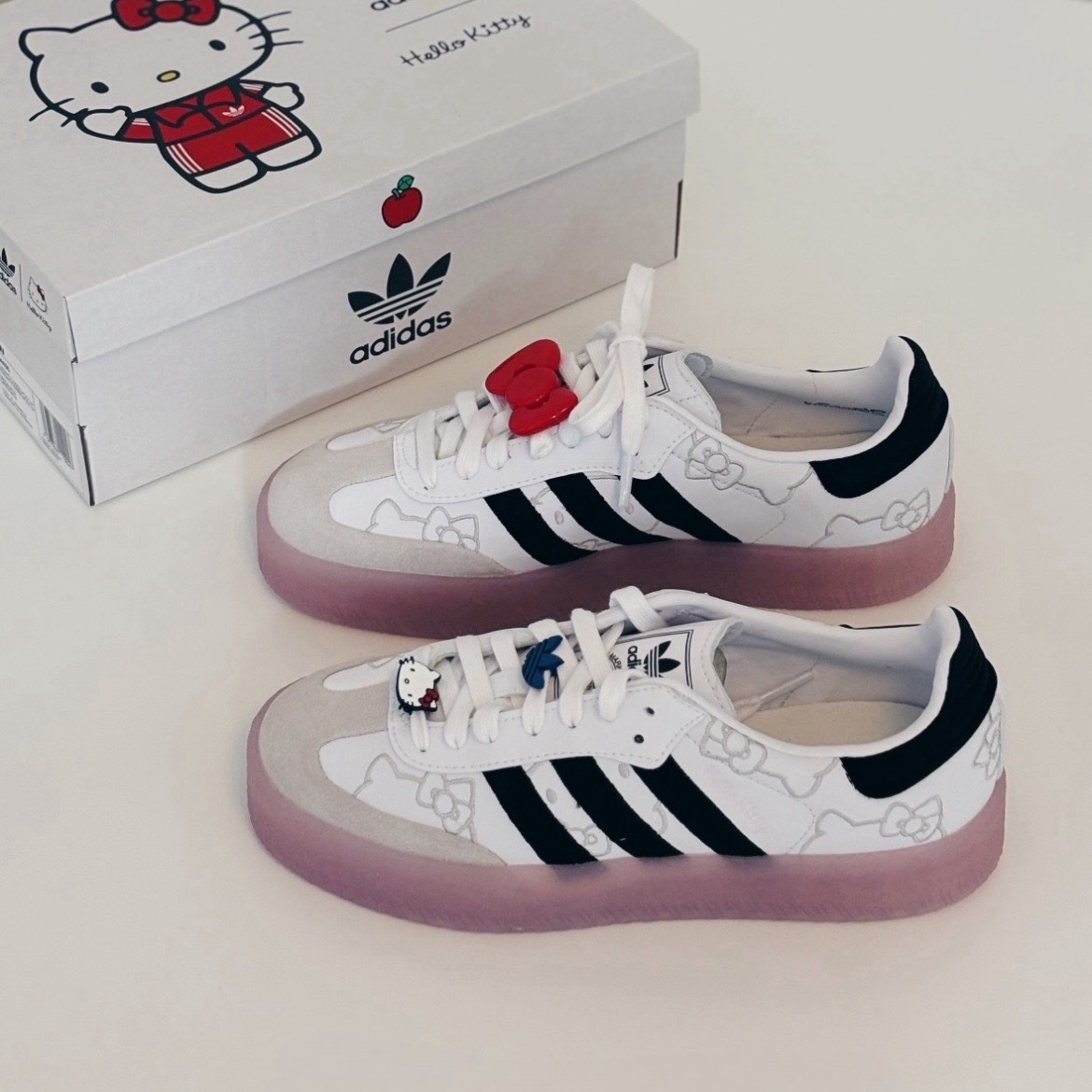 Adidas Originals Sambae X Hello Kitty 聯名款 凱蒂貓 白粉 增高 厚底 IG4450