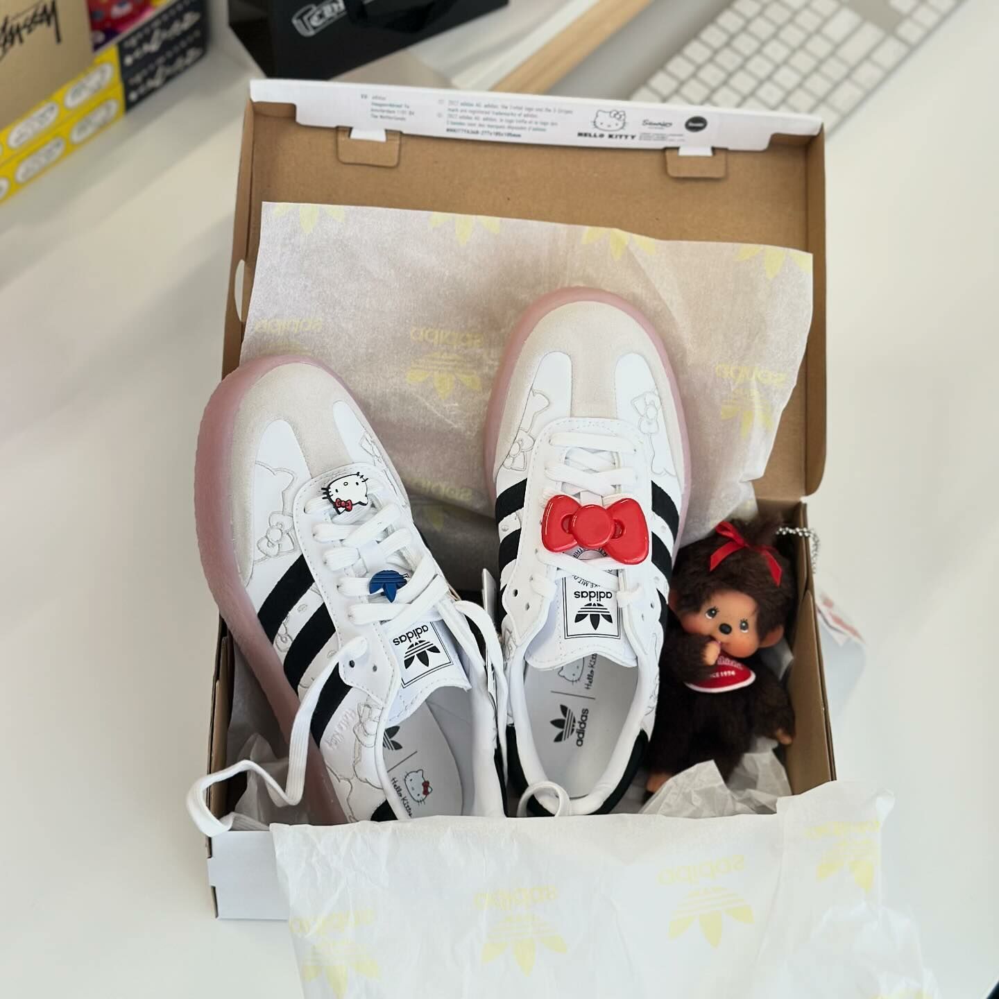 Adidas Originals Sambae X Hello Kitty 聯名款 凱蒂貓 白粉 增高 厚底 IG4450