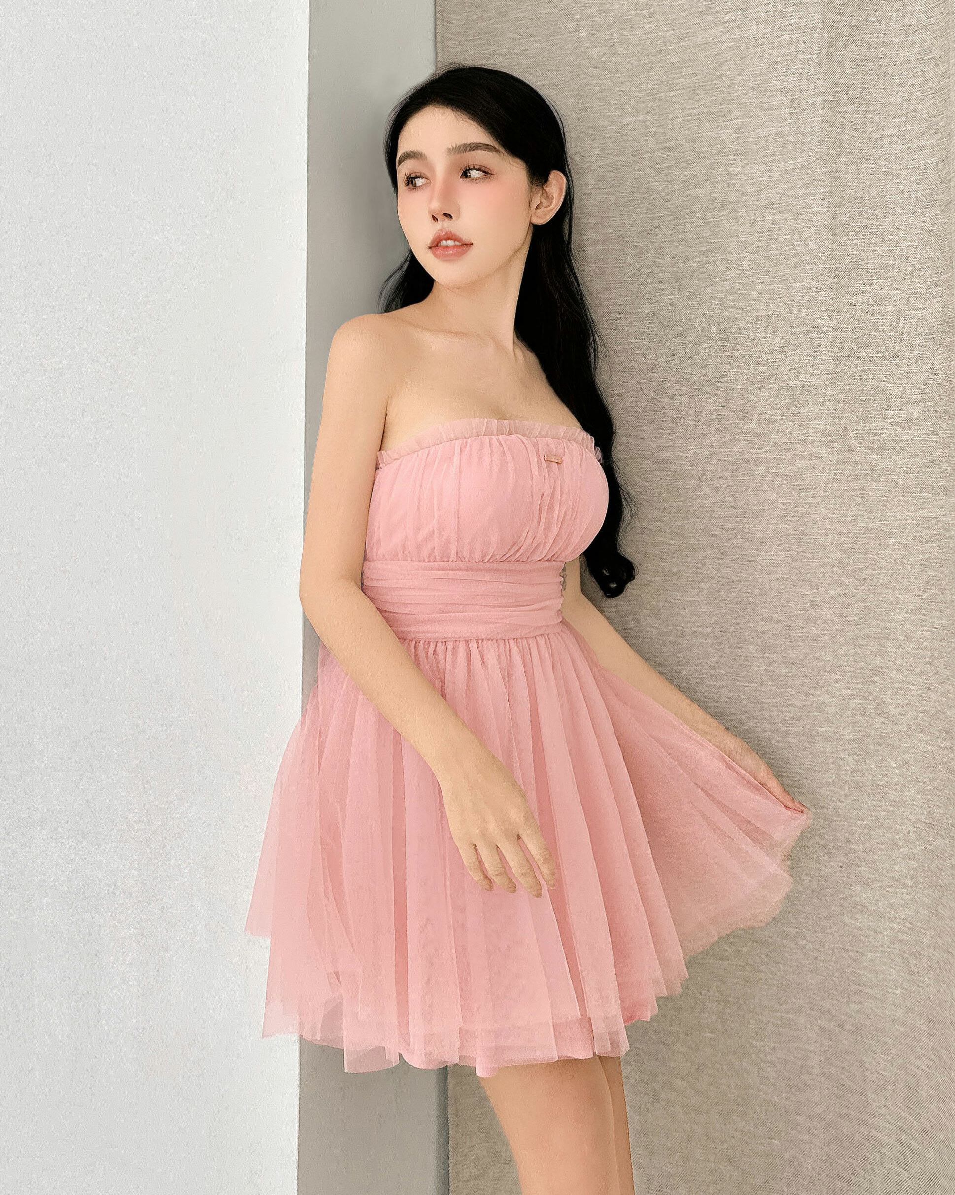 限量-夢幻網紗抓皺澎澎傘洋