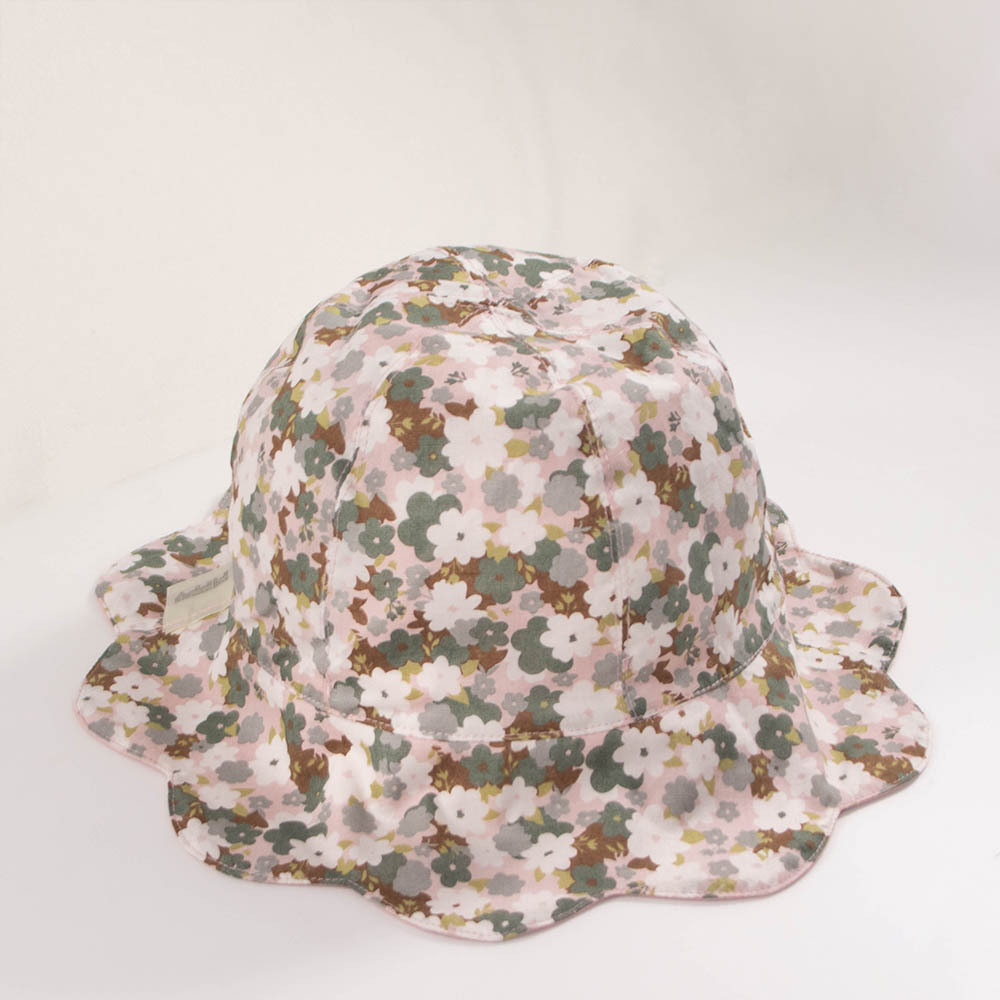 PIPPY 純棉素面印花雙面戴遮陽帽 粉