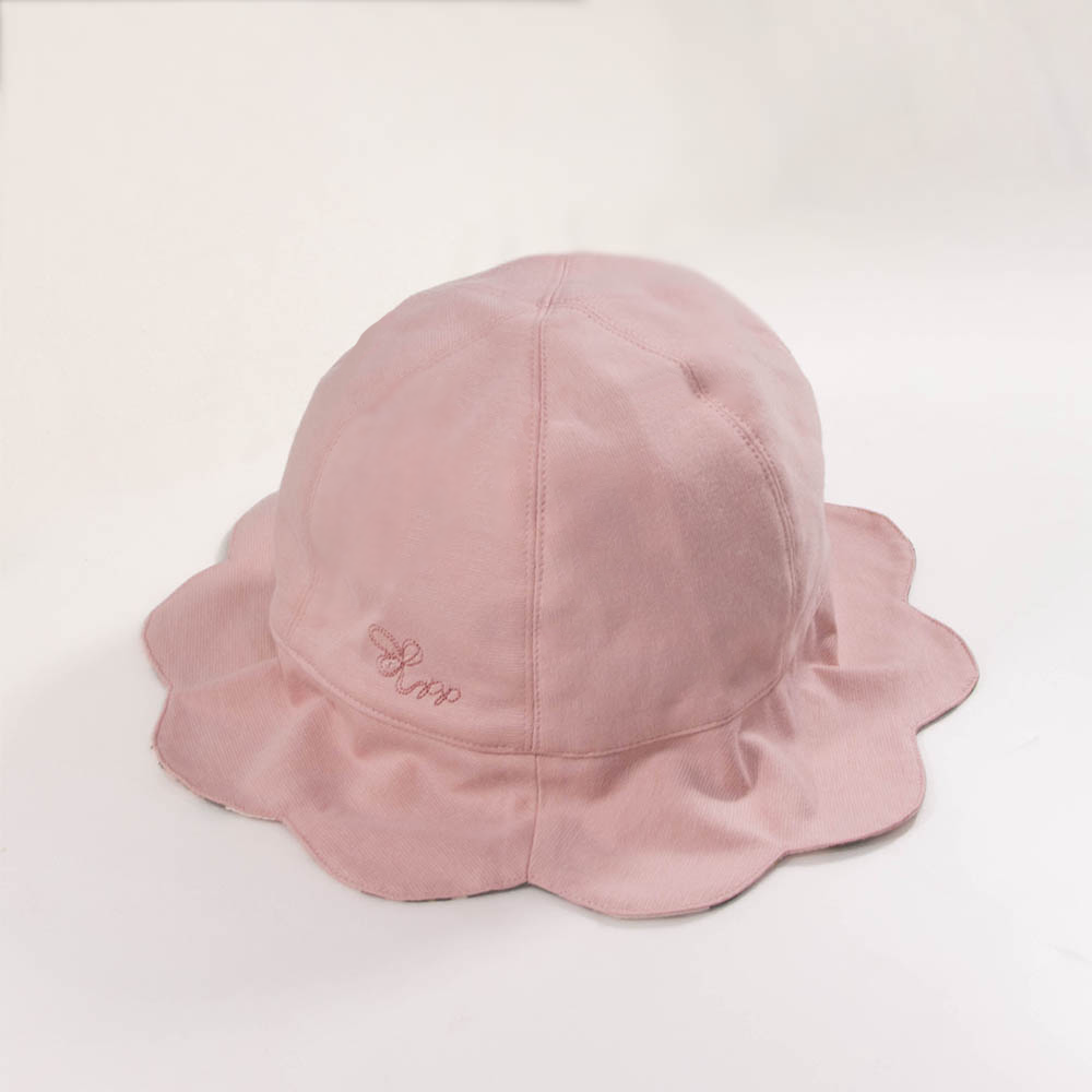 PIPPY 純棉素面印花雙面戴遮陽帽 粉
