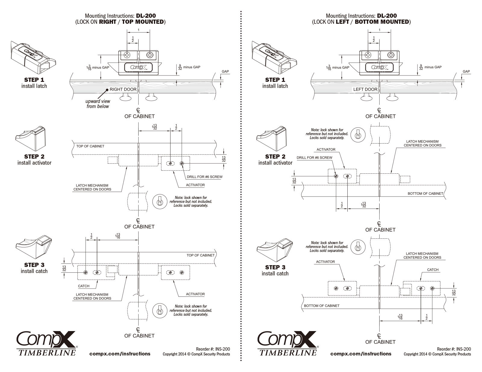 CompX 雙櫃門鎖 安裝說明書