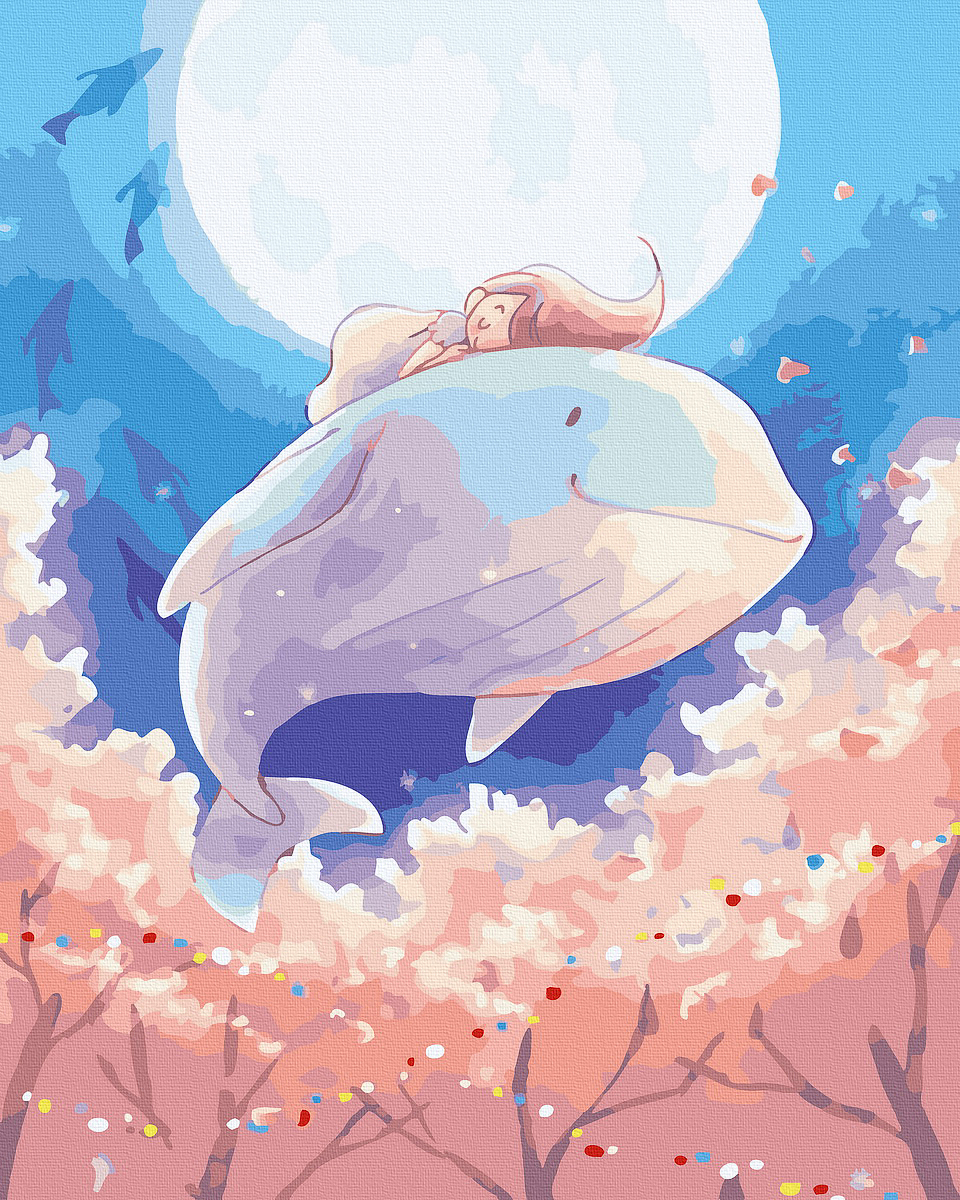 【DTR230】女孩與鯨魚-50*65cm