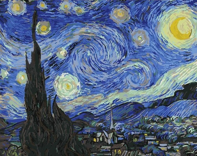 【DTR052】梵谷 星空-50*65cm