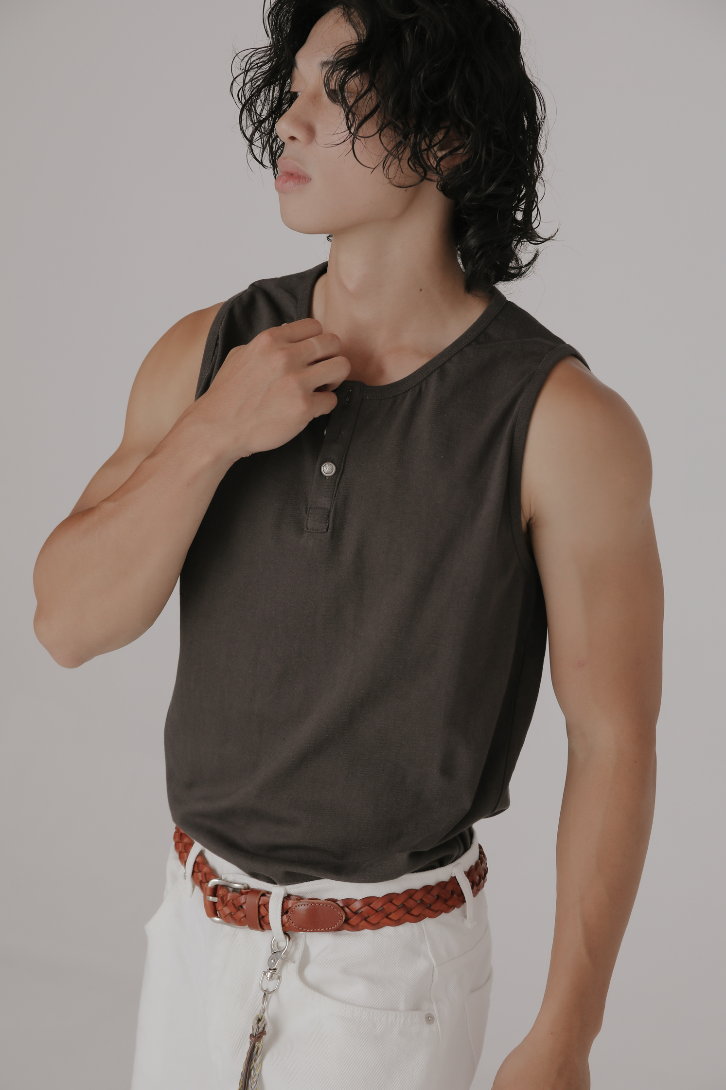 Button Henry Neck Vest #背心