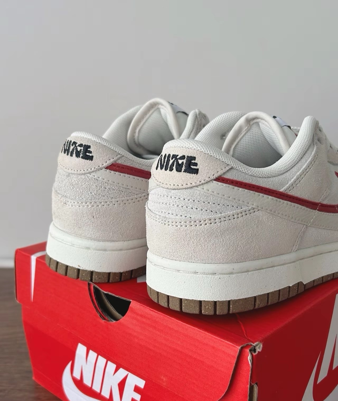 Nike Dunk Low 85 雙勾 解構 麂皮 灰紅雙勾