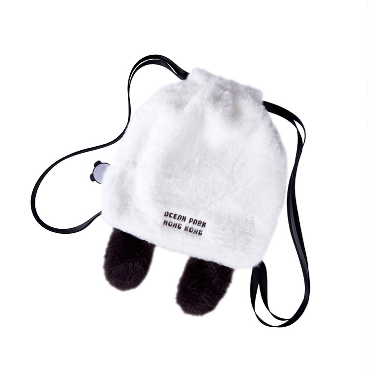 Panda Plush String Bag