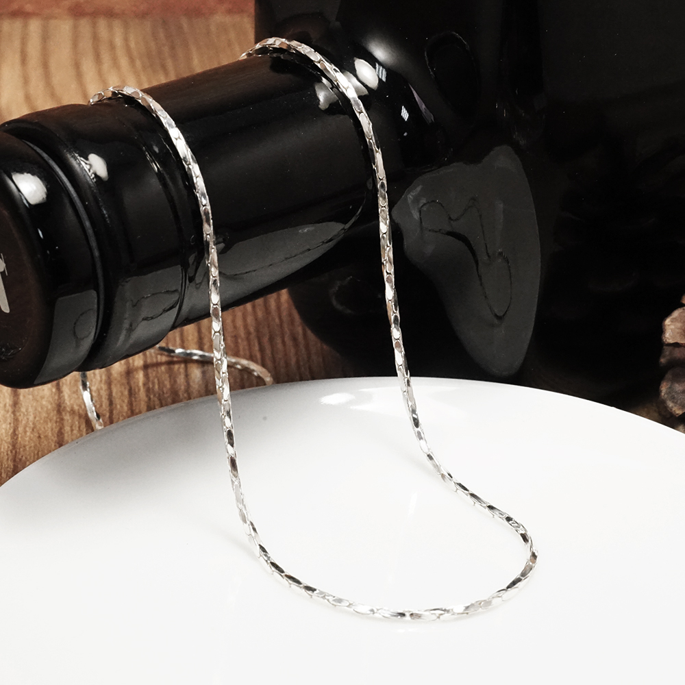 扭轉設計 方扭蛇鍊(1.2mm寬) 925純銀項鍊 女生項鍊 搭配鍊 純銀鍊子