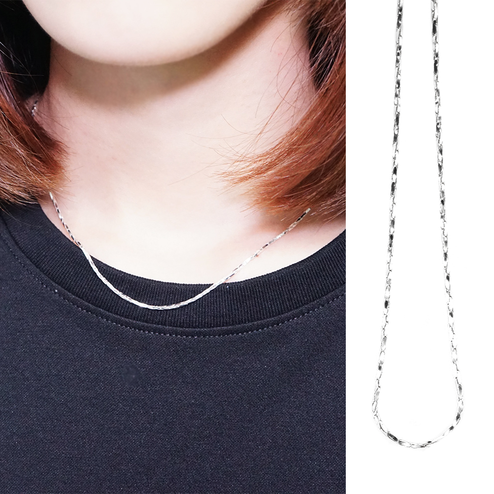 扭轉設計 方扭蛇鍊(1.2mm寬) 925純銀項鍊 女生項鍊 搭配鍊 純銀鍊子