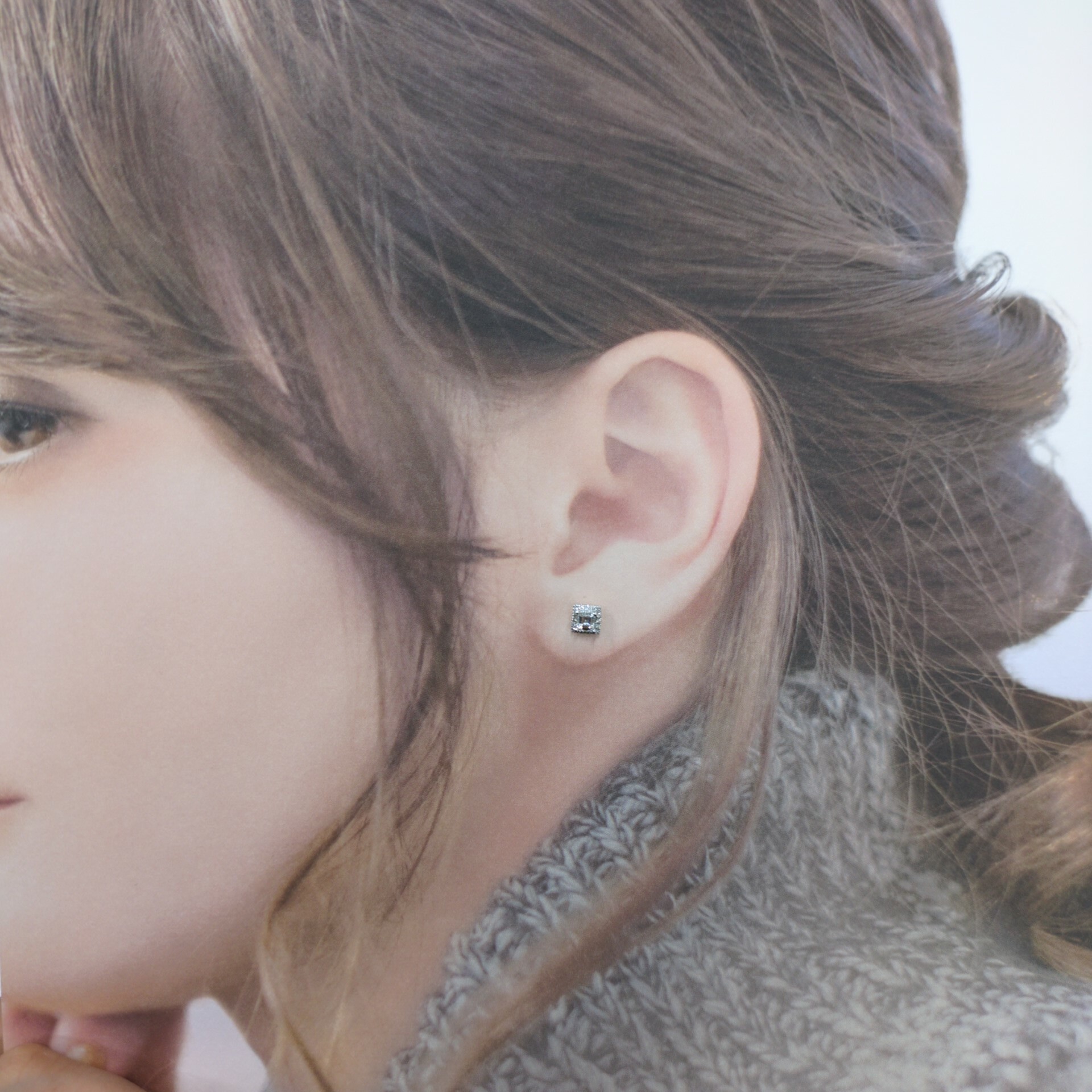 18K White Gold 0.56ct Square Cut Diamond Earrings