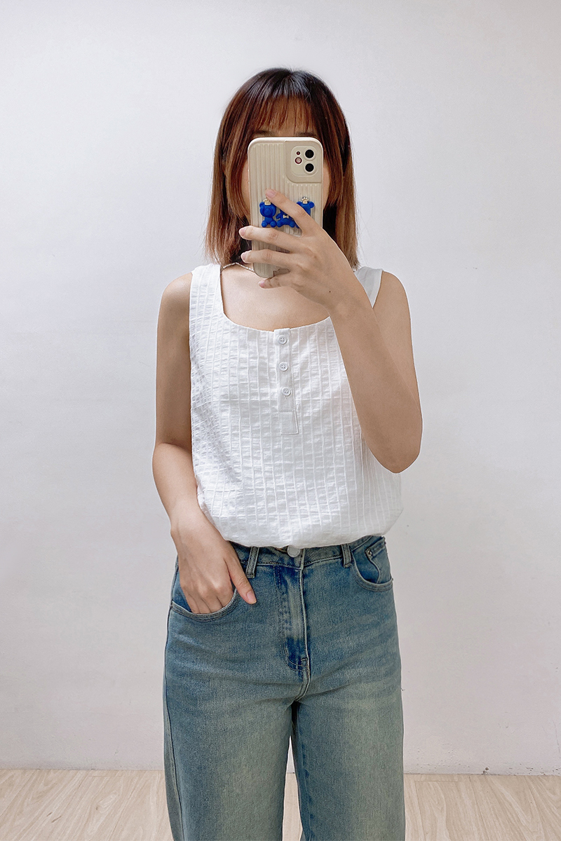 【官網限定】休閒下抽繩無袖背心