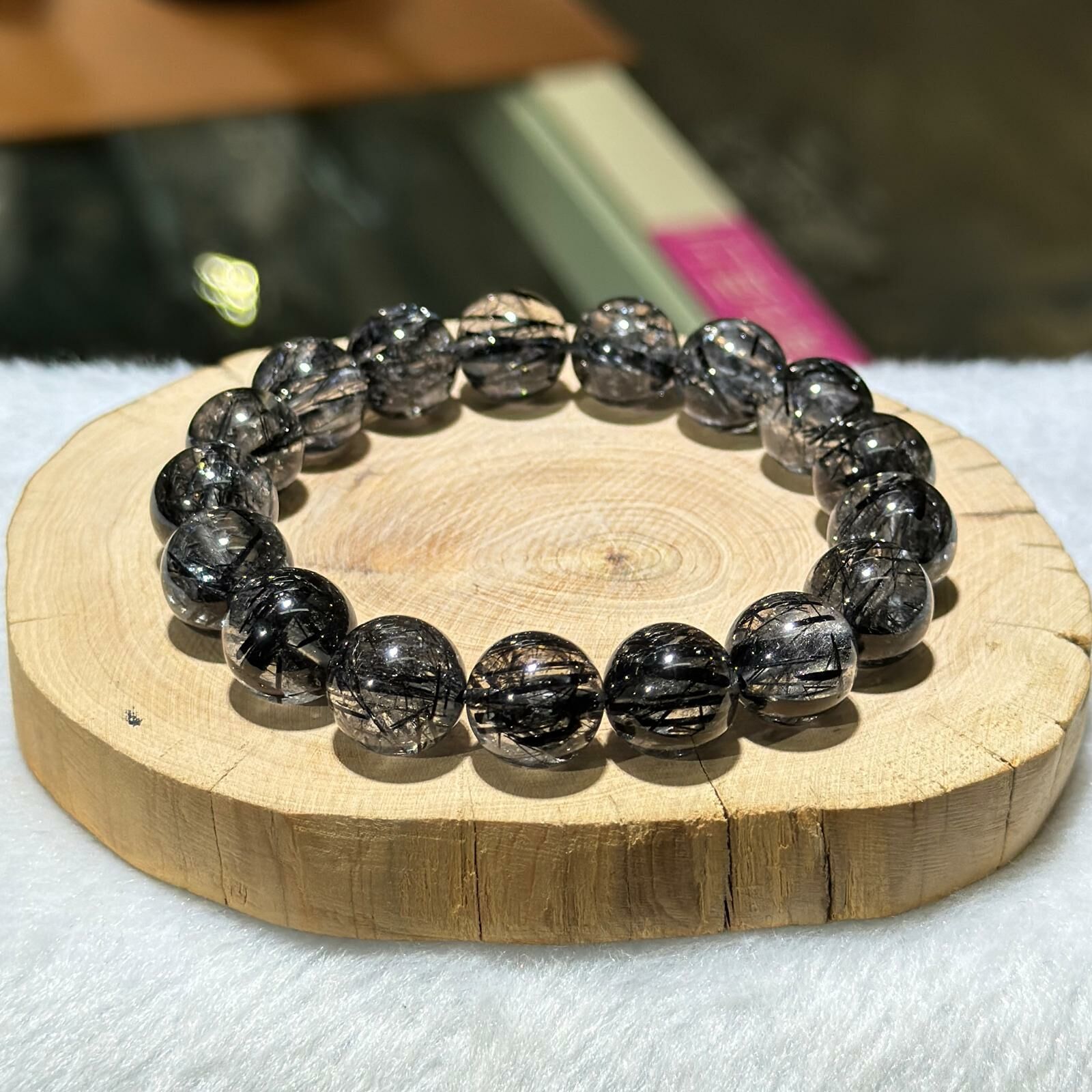 黑髮晶手串 12 mm+/-