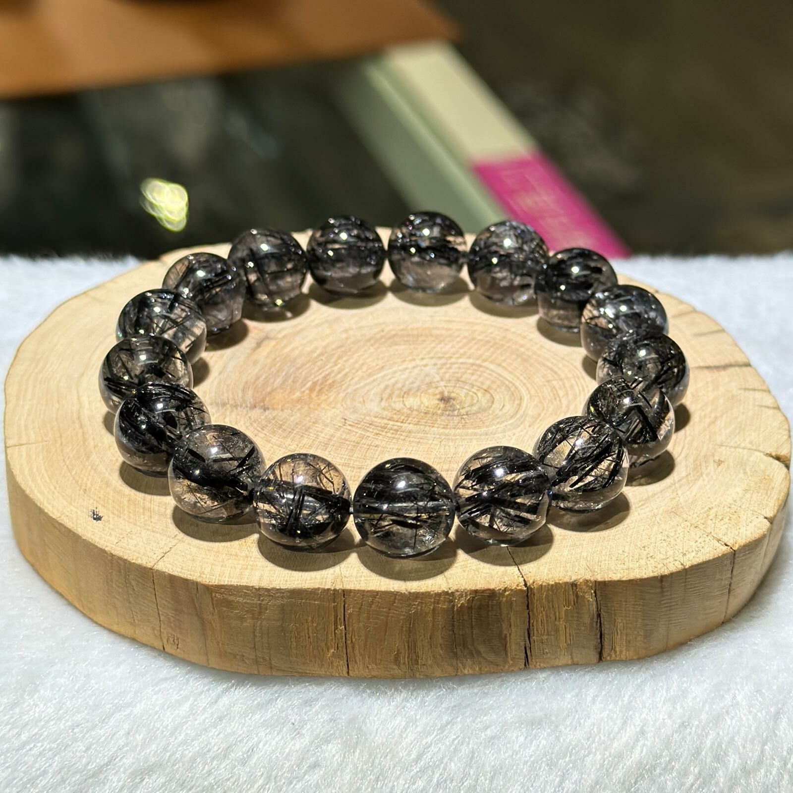 黑髮晶手串 12 mm+/-