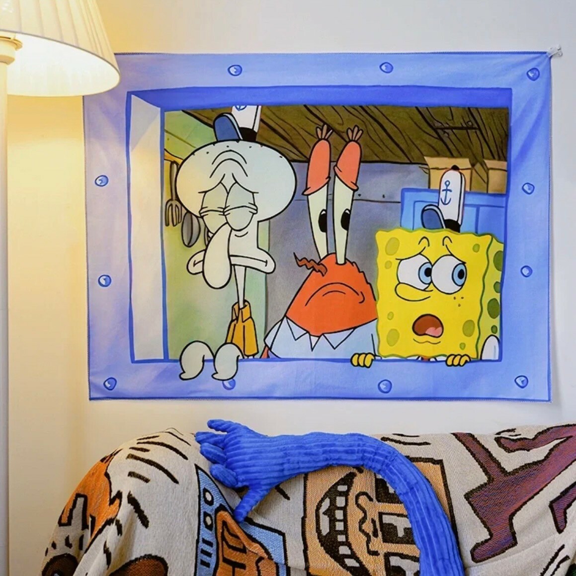 ＜快速出貨＞海綿寶寶 創意掛布牆貼 比奇堡 蟹堡王 章魚哥 派大星 蟹老闆