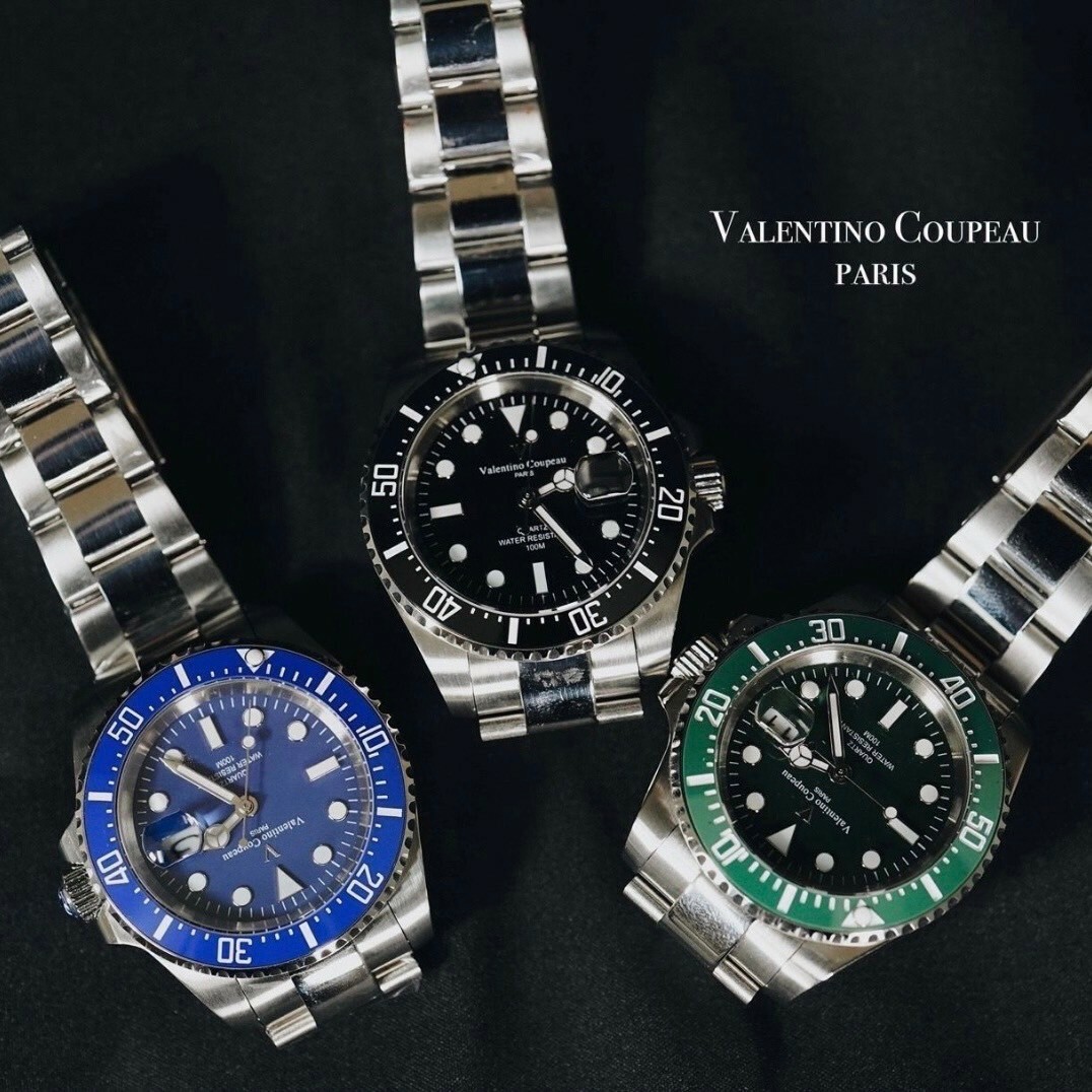 ＜快速出貨＞Valentino Coupeau 水鬼錶 綠/藍/黑 范倫鐵諾古柏 腕錶 手錶 防水